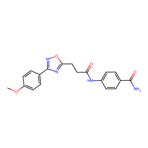 4-[3-[3-(4-Methoxyphenyl)-1,2,4-oxadiazol-5-yl]propanoylamino]benzamide structure