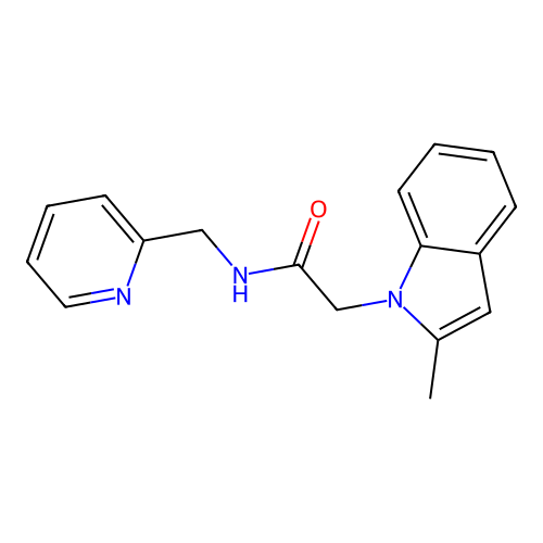 2-(2-methyl-1H-indol-1-yl)-N-(pyridin-2-ylmethyl)acetamide structure