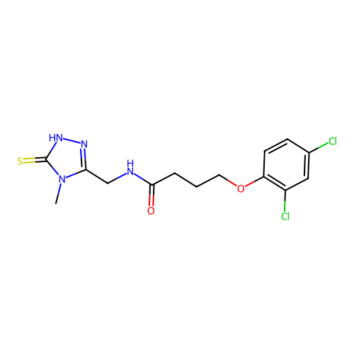 4-(2,4-dichlorophenoxy)-N-[(4-methyl-5-sulfanyl-4H-1,2,4-triazol-3-yl)methyl]butanamide structure