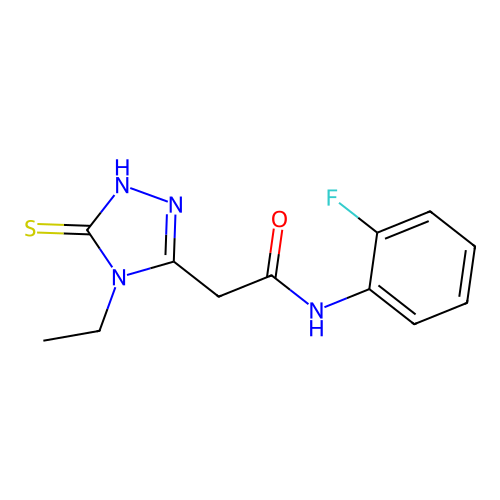 2-(4-Ethyl-5-mercapto-4H-[1,2,4]triazol-3-yl)-N-(2-fluoro-phenyl)-acetamide structure