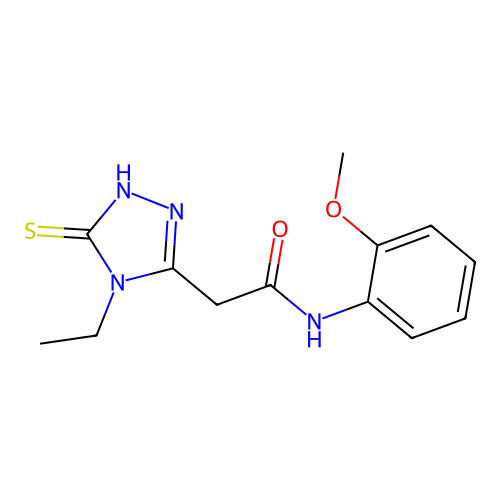 2-(4-Ethyl-5-mercapto-4H-[1,2,4]triazol-3-yl)-N-(2-methoxy-phenyl)-acetamide structure
