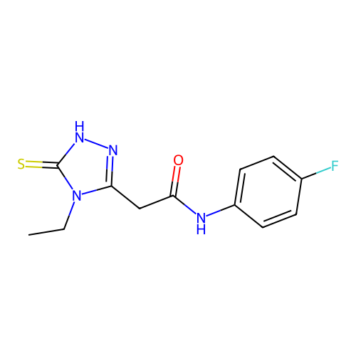 2-(4-Ethyl-5-mercapto-4H-[1,2,4]triazol-3-yl)-N-(4-fluoro-phenyl)-acetamide structure