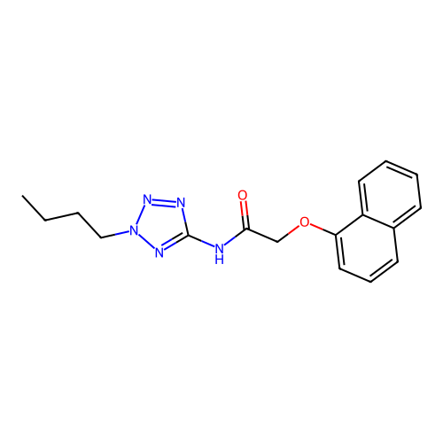 N-(2-butyl-2H-tetrazol-5-yl)-2-(naphthalen-1-yloxy)acetamide structure