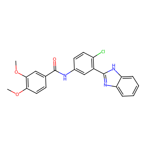 N-[3-(1H-benzimidazol-2-yl)-4-chlorophenyl]-3,4-dimethoxybenzamide structure