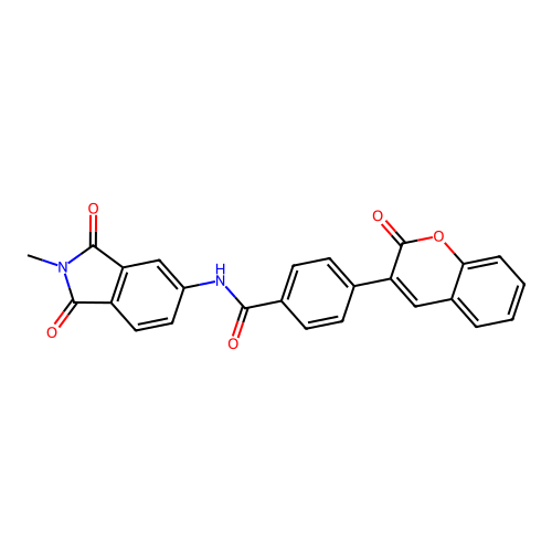 N-(2-methyl-1,3-dioxo-2,3-dihydro-1H-isoindol-5-yl)-4-(2-oxo-2H-chromen-3-yl)benzamide structure