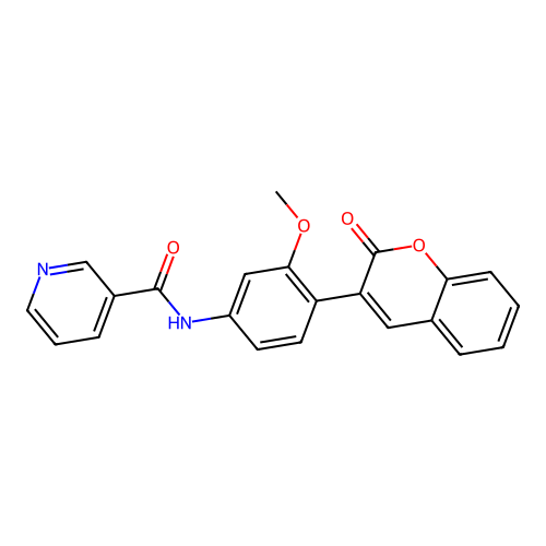 N-[3-methoxy-4-(2-oxo-2H-chromen-3-yl)phenyl]pyridine-3-carboxamide structure