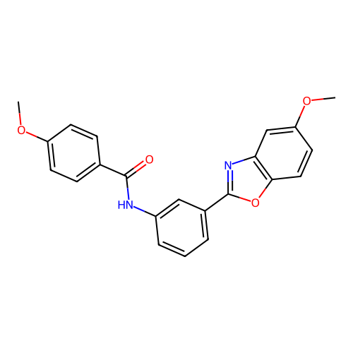 4-methoxy-N-[3-(5-methoxy-1,3-benzoxazol-2-yl)phenyl]benzamide structure