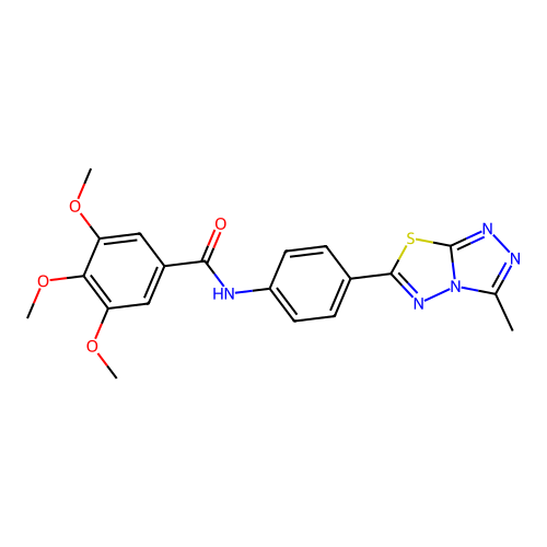 3,4,5-trimethoxy-N-[4-(3-methyl[1,2,4]triazolo[3,4-b][1,3,4]thiadiazol-6-yl)phenyl]benzamide structure