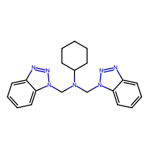 N,N-Bis(1H-1,2,3-benzotriazol-1-ylmethyl)cyclohexanamine structure