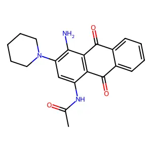N-[4-Amino-9,10-dioxo-3-(piperidin-1-YL)-9,10-dihydroanthracen-1-YL]acetamide structure