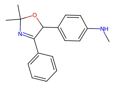 Benzenamine, 4-(2,5-dihydro-2,2-dimethyl-4-phenyl-5-oxazolyl)-N-methyl- structure