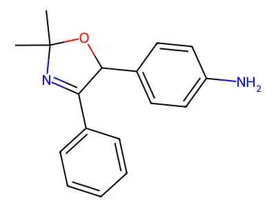 Benzenamine, 4-(2,5-dihydro-2,2-dimethyl-4-phenyl-5-oxazolyl)- structure
