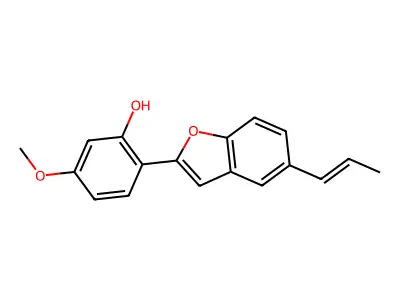 5-Methoxy-2-(5-prop-1-enyl-1-benzofuran-2-yl)phenol structure