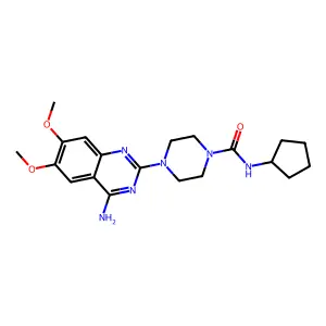 1-Piperazinecarboxamide, 4-(4-amino-6,7-dimethoxy-2-quinazolinyl)-N-cyclopentyl- structure