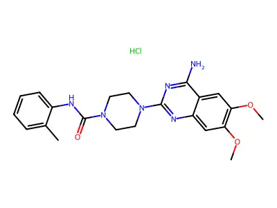 2-(4-(2-Methylphenyl)carbamoylpiperazin-1-yl)-4-amino-6,7-dimethoxyquinazoline hydrochloride structure