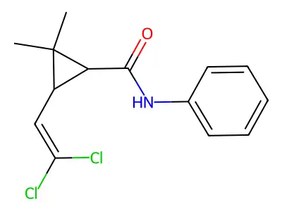 3-(2,2-dichloroethenyl)-2,2-dimethyl-N-phenylcyclopropane-1-carboxamide structure