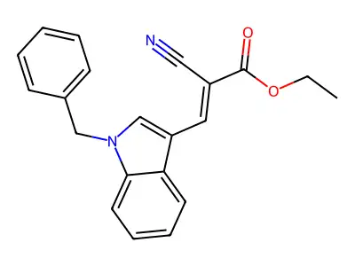 (E)-ethyl 3-(1-benzyl-1H-indol-3-yl)-2-cyanoacrylate structure