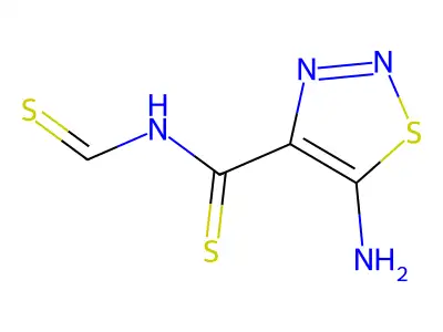 5-Amino-N-methanethioyl-1,2,3-thiadiazole-4-carbothioamide structure