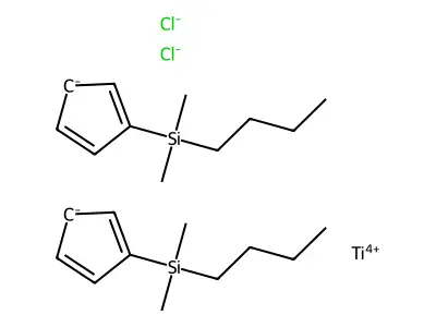 Dichlorobis(butyldimethylsilyl-pi-cyclopentadienyl)titanium structure