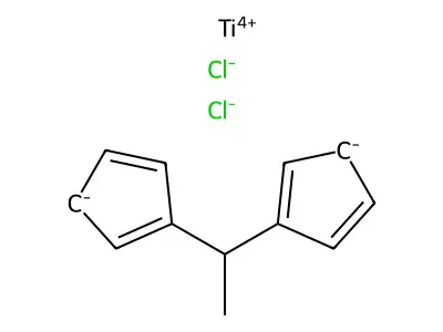Dichloro(ethylidenedi-pi-cyclopentadienyl)titanium structure