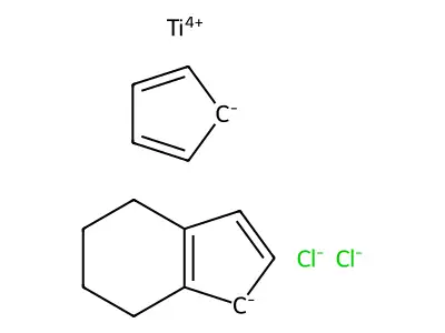 Titanium, dichloro-pi-cyclopentadienyl(4,5,6,7-tetrahydro-pi-indenyl)- structure