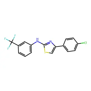 4-(4-chlorophenyl)-N-[3-(trifluoromethyl)phenyl]-1,3-thiazol-2-amine structure