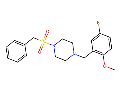 1-(Benzylsulfonyl)-4-(5-bromo-2-methoxybenzyl)piperazine structure