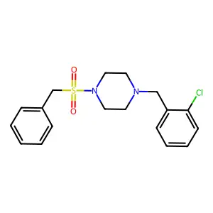 1-Benzylsulfonyl-4-[(2-chlorophenyl)methyl]piperazine structure