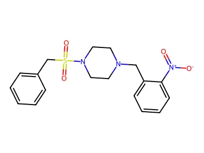 1-Benzylsulfonyl-4-[(2-nitrophenyl)methyl]piperazine structure