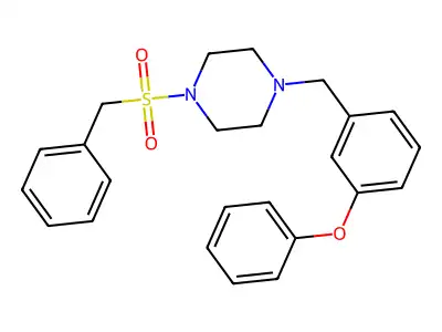 1-Benzylsulfonyl-4-[(3-phenoxyphenyl)methyl]piperazine structure