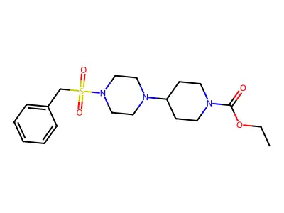 Ethyl 4-(4-(benzylsulfonyl)piperazin-1-yl)piperidine-1-carboxylate structure