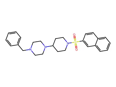 1-Benzyl-4-(1-naphthalen-2-ylsulfonylpiperidin-4-yl)piperazine structure