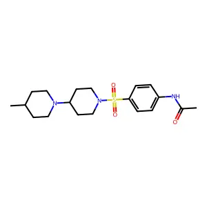 N-[4-[4-(4-methylpiperidin-1-yl)piperidin-1-yl]sulfonylphenyl]acetamide structure