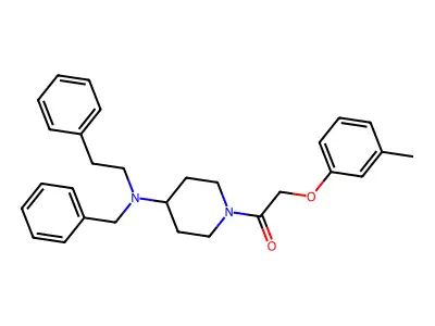 1-{4-[Benzyl(2-phenylethyl)amino]piperidin-1-yl}-2-(3-methylphenoxy)ethanone structure
