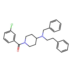 {4-[Benzyl(2-phenylethyl)amino]piperidin-1-yl}(3-chlorophenyl)methanone structure