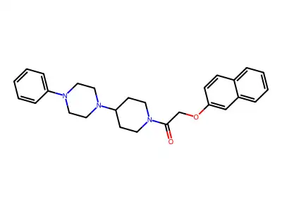 2-Naphthalen-2-yloxy-1-[4-(4-phenylpiperazin-1-yl)piperidin-1-yl]ethanone structure