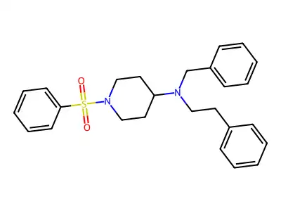 4-[(2-Phenylethyl)benzylamino]-1-(phenylsulfonyl)piperidine structure