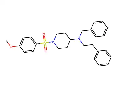 N-benzyl-1-[(4-methoxyphenyl)sulfonyl]-N-(2-phenylethyl)piperidin-4-amine structure