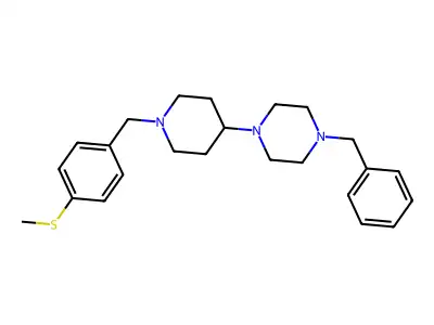 1-Benzyl-4-[1-[(4-methylsulfanylphenyl)methyl]piperidin-4-yl]piperazine structure