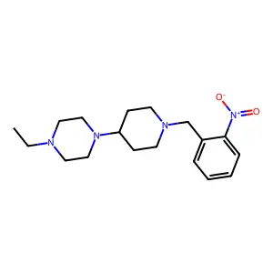 1-Ethyl-4-[1-(2-nitrobenzyl)piperidin-4-yl]piperazine structure