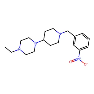1-Ethyl-4-[1-(3-nitrobenzyl)piperidin-4-yl]piperazine structure