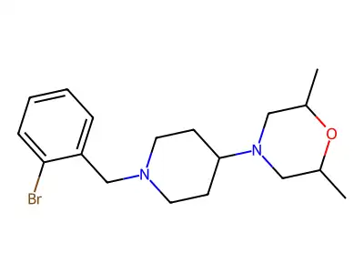 4-[1-[(2-Bromophenyl)methyl]piperidin-4-yl]-2,6-dimethylmorpholine structure