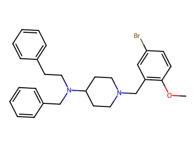 N-benzyl-1-(5-bromo-2-methoxybenzyl)-N-(2-phenylethyl)piperidin-4-amine structure