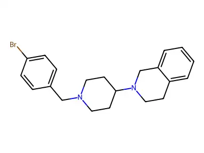 2-[1-[(4-bromophenyl)methyl]piperidin-4-yl]-3,4-dihydro-1H-isoquinoline structure