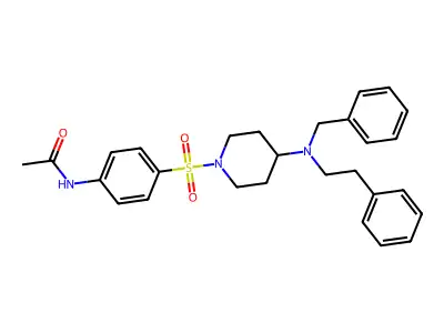N-[4-({4-[benzyl(2-phenylethyl)amino]-1-piperidinyl}sulfonyl)phenyl]acetamide structure