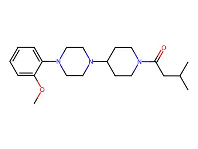 1-[4-[4-(2-Methoxyphenyl)piperazin-1-yl]piperidin-1-yl]-3-methylbutan-1-one structure