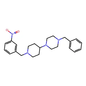1-Benzyl-4-[1-[(3-nitrophenyl)methyl]piperidin-4-yl]piperazine structure