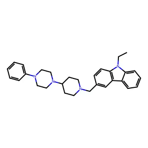 9-Ethyl-3-[[4-(4-phenylpiperazin-1-yl)piperidin-1-yl]methyl]carbazole structure