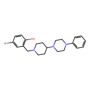 4-Bromo-2-[[4-(4-phenylpiperazin-1-yl)piperidin-1-yl]methyl]phenol structure