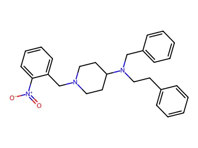 N-benzyl-1-(2-nitrobenzyl)-N-(2-phenylethyl)piperidin-4-amine structure
